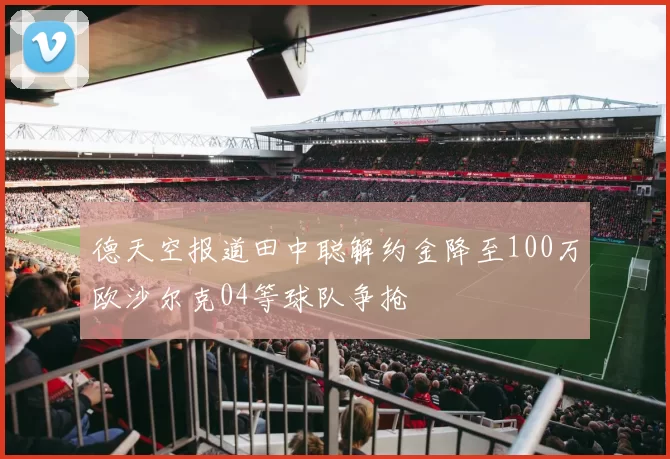 德天空报道田中聪解约金降至100万欧沙尔克04等球队争抢